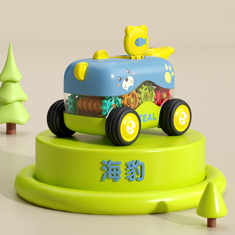 Manufacturer Produces Inertial Cartoon Gear Whistle Toy Car Educational Early Education Baby Crawling Toy Car Sliding and…