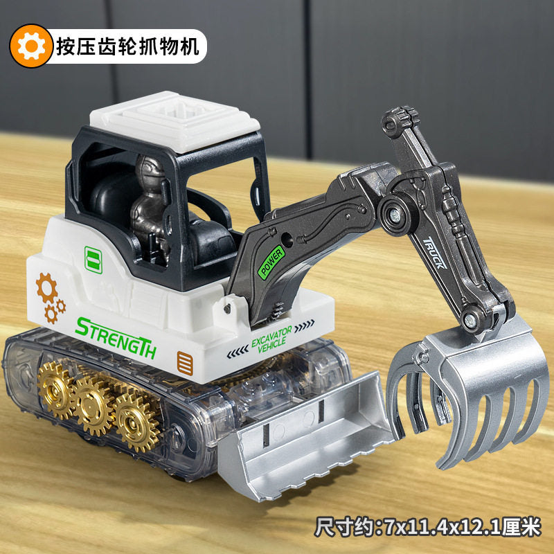 Children's Inertial Drive Gear Engineering Vehicle Toy with Movable Joints, Excavator Toy for Boys, Wholesale for Street…