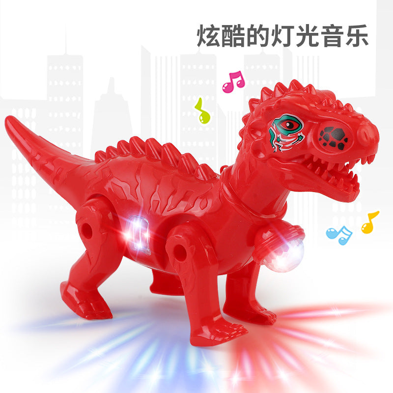 Cross-Border Toy Street Stall Wholesale Factory Luminous Projection with Music Leash Dinosaur Boy Electric Dinosaur Model…