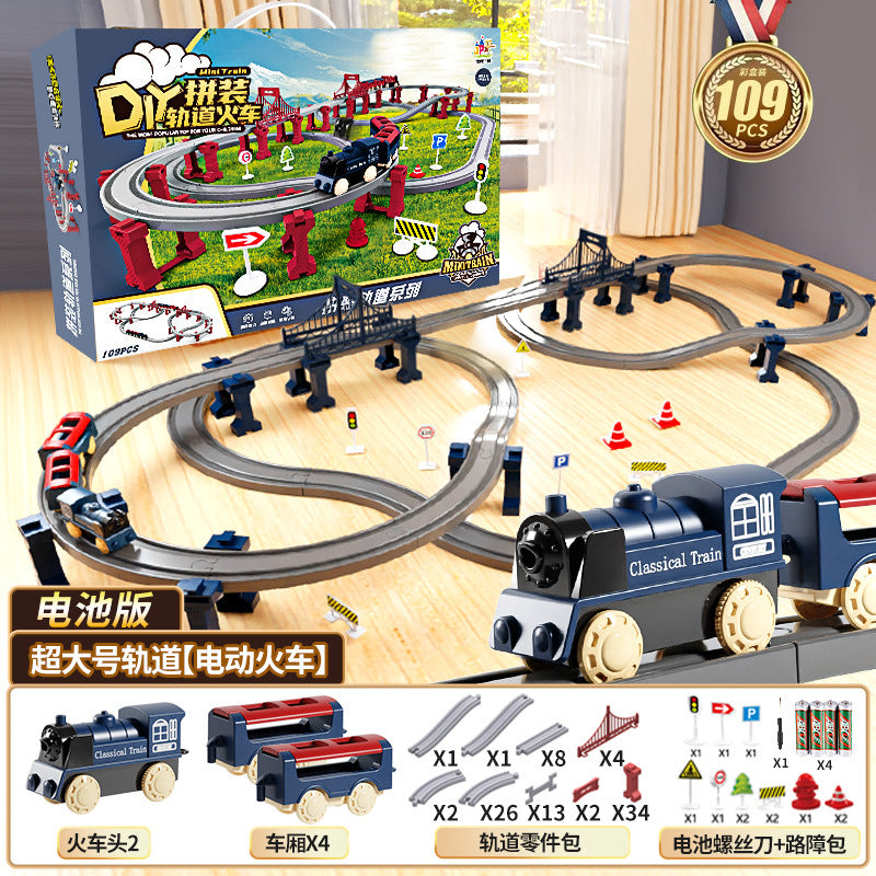 Electric High-Speed ​​Rail Train Small Train with Track Boy Train Model Artificial Educational Birthday Gift Kidsren's Toy…