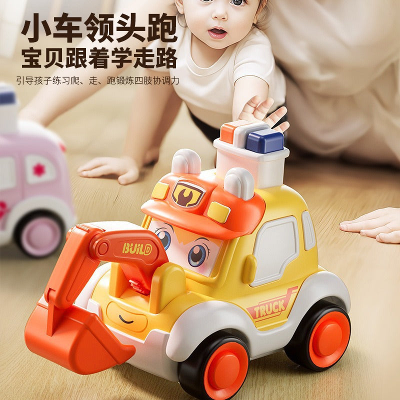 Children's Push Car Ambulance Police Car Toy Boys' Construction Vehicle Inertia Car Popular Street Stall Product Chenghai…