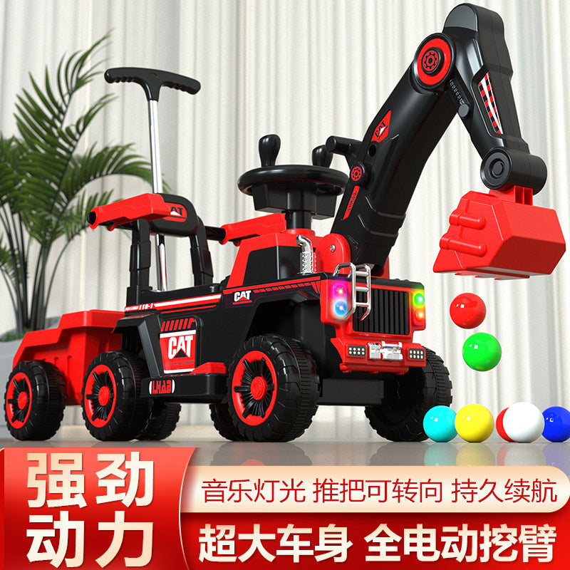 Children's Electric Excavator, Large Enough for Kids to Ride On, Suitable for Boys and Girls, Toy Construction Vehicle…