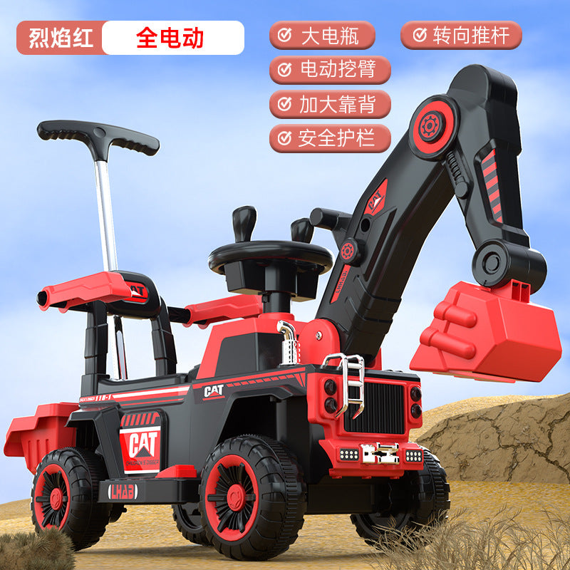Children's Electric Excavator, Large Enough for Kids to Ride On, Suitable for Boys and Girls, Toy Construction Vehicle…