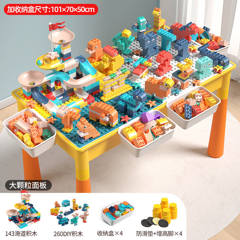 Large Particle Building Block Toys DIY Children's Multifunctional Building Block Table Educational Assembly Learning Table…