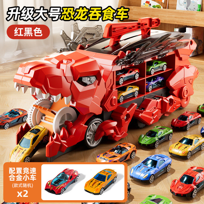Cross-Border New Product Dinosaur Swallowing Car Folding Ejection Sliding Track Storage Alloy Car Children's Educational…