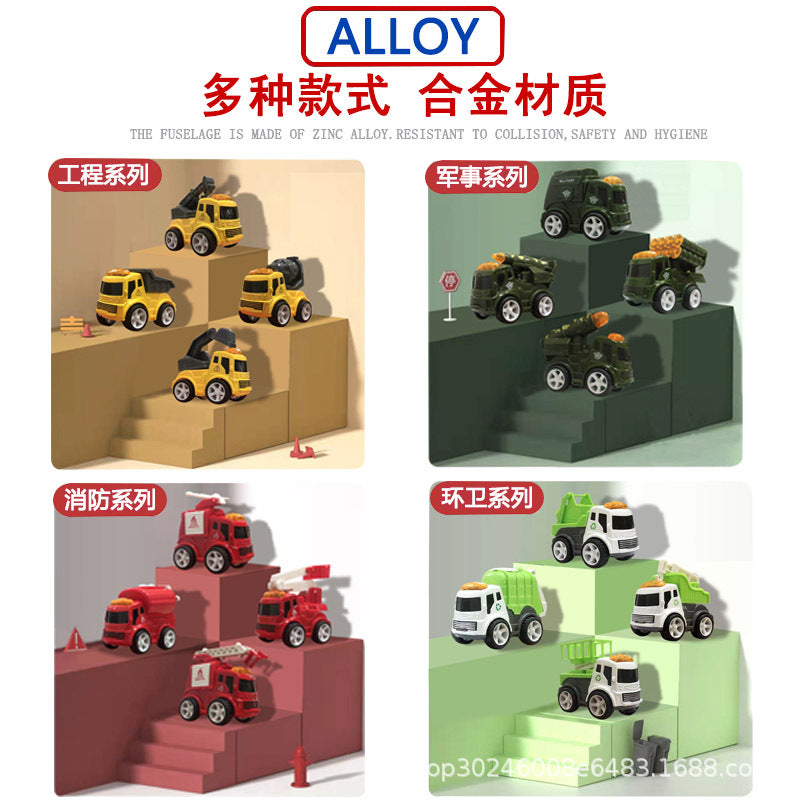 Explosive alloy fall-resistant car inertia car simulation car mini car children baby boy toy police car - image 2
