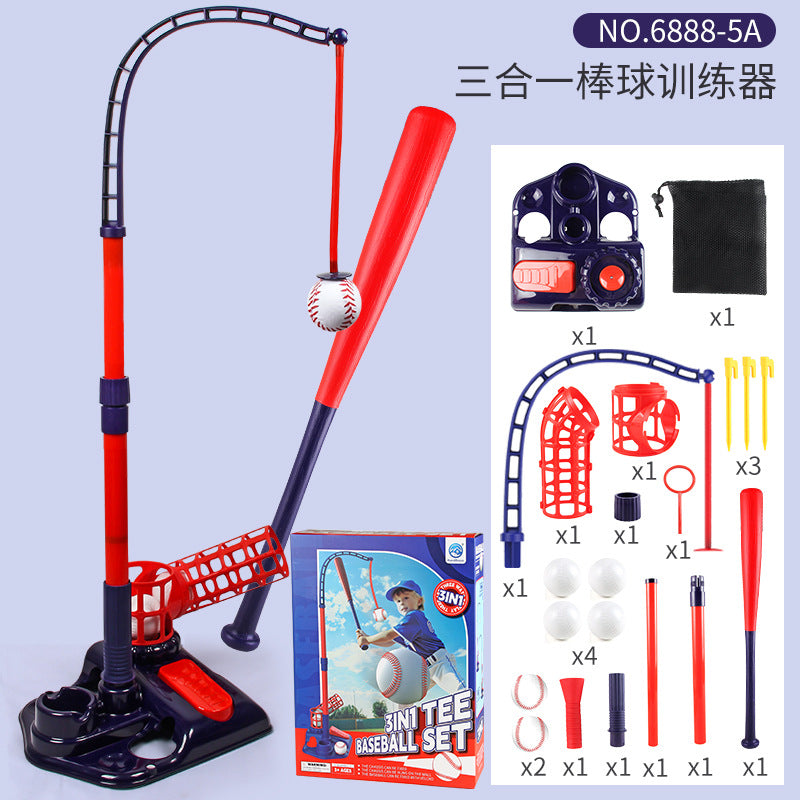 Cross Border Outdoor Sports Toy One Button Launcher Baseball Launcher Three-in-One Baseball Trainer Sports Toy - 6888-5A…