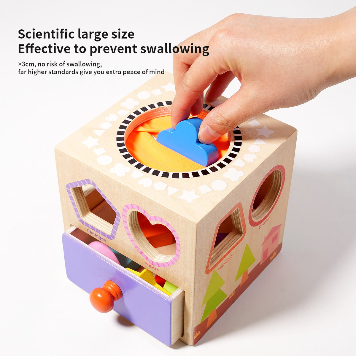 Cross-Border Children's Educational Montessori Multifunctional Coin-Operated Building Blocks Sensory Touch Box Shape…