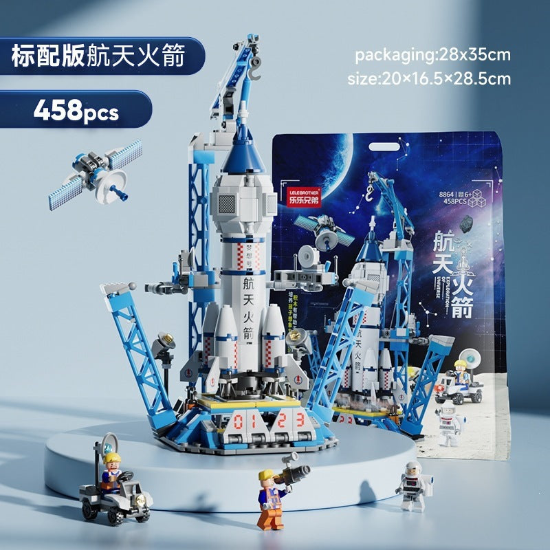 Military Assembly Building Blocks Aircraft Carrier Destroyer Rocket Ship Small Particle Children's Educational Toys Boys'…