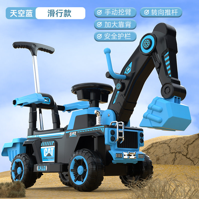 Children's Electric Excavator, Large Enough for Kids to Ride On, Suitable for Boys and Girls, Toy Construction Vehicle…