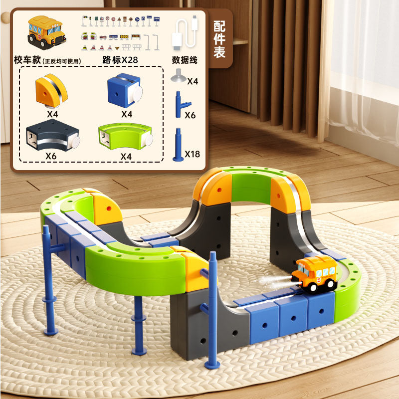 Cross-border Versatile Magnetic Track Car Children's Educational Toy Building Blocks Anti-Gravity Magnetic Suspension Train…