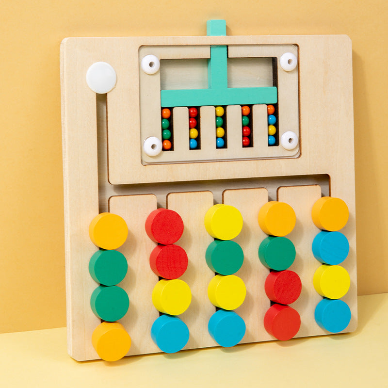 Children's early education educational toys four-color ball walking game logical thinking training wooden Montessori…