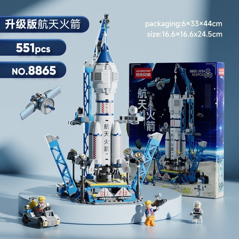 Military Assembly Building Blocks Aircraft Carrier Destroyer Rocket Ship Small Particle Children's Educational Toys Boys'…