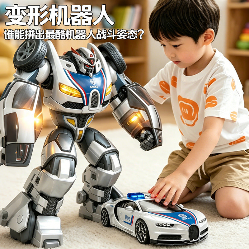 Cross-border Transforming Robot Model Children's Mecha Toy Dual-Form Car Action Figure Boys' Gift Set Wholesale