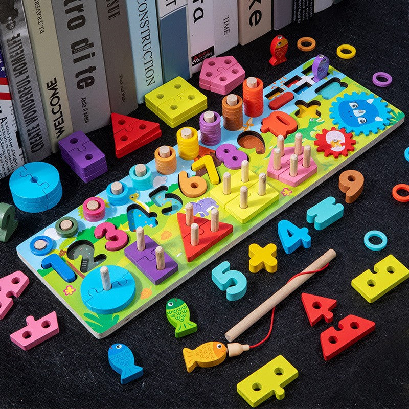 Children's Toys, Early Education Montessori Teaching Aids, 1-3 Years Old, Educational Logarithmic Board Puzzles, Baby Smart…