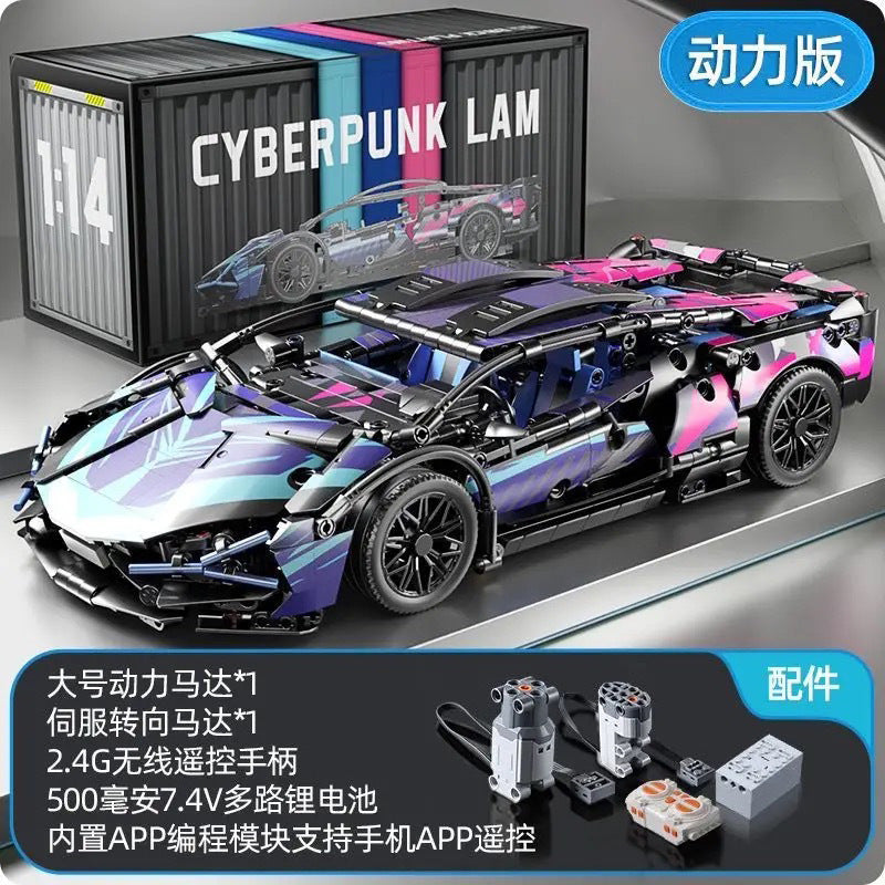 911 Electroplated Purple Apollo Sun God Drift Sports Car Model High-Difficulty Assembly Building Blocks Toy Wholesale…