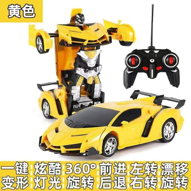 Cross-border one-button deformation robot King Kong remote control car racing rechargeable electric children's toy boy…