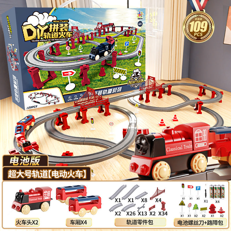 Electric High-Speed ​​Rail Train Small Train with Track Boy Train Model Artificial Educational Birthday Gift Kidsren's Toy…