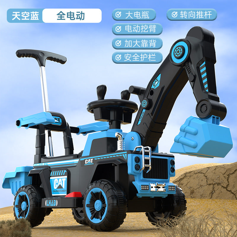Children's Electric Excavator, Large Enough for Kids to Ride On, Suitable for Boys and Girls, Toy Construction Vehicle…