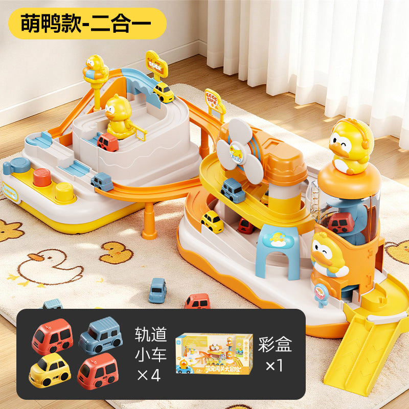 Children's educational toys for boys aged 3 to 6: a car park, a puzzle track car adventure to develop intelligence…