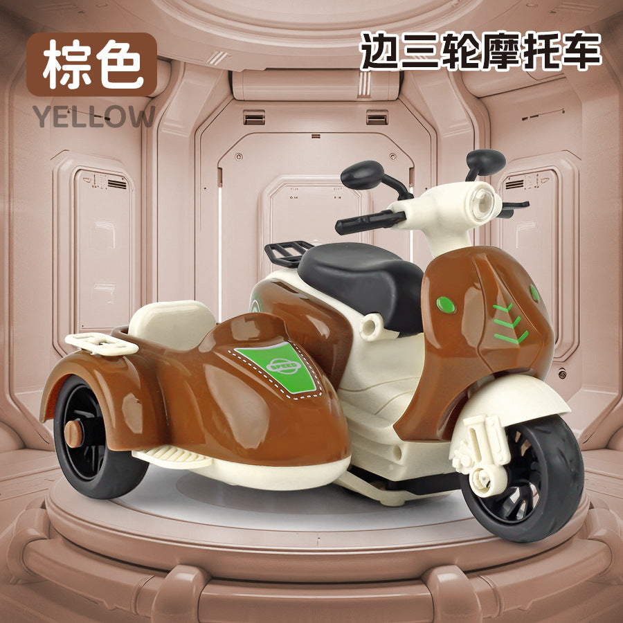 New Children's Inertia Motorcycle Model Boy Side Tricycle Selected Wholesale Educational Boutique Doll Machine - Brown…