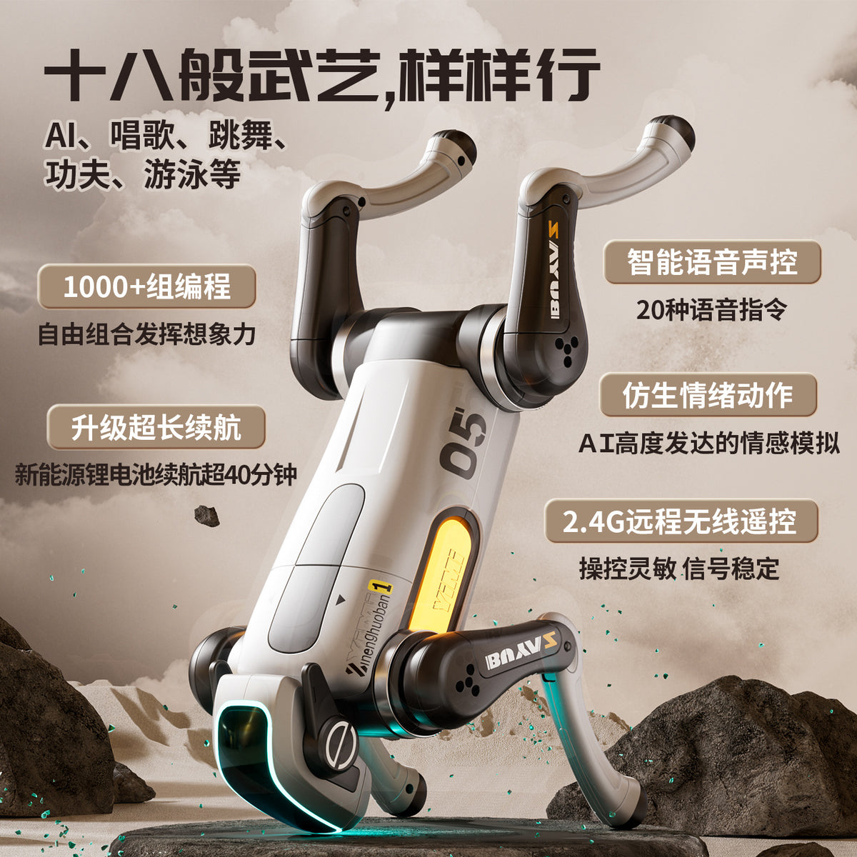 Remote Control Intelligent Robot Dog Ai Artificial Intelligence Boy Toy 2026 New Model Children's Electric Mechanical Dog…