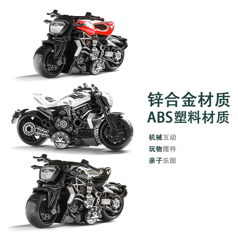 Shake the sound net red cross-border children's toy boy alloy simulation motorcycle toy car ornaments stall toy wholesale…