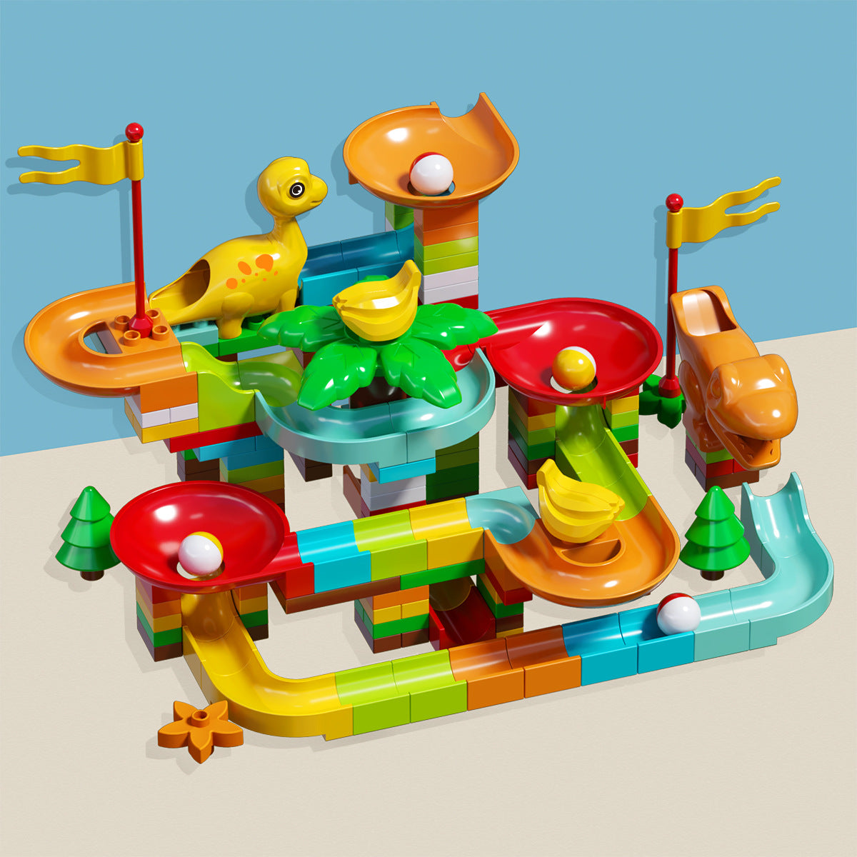 Cross-border wholesale of large particle slide track building blocks, ball track educational assembly DIY toys for boys and…