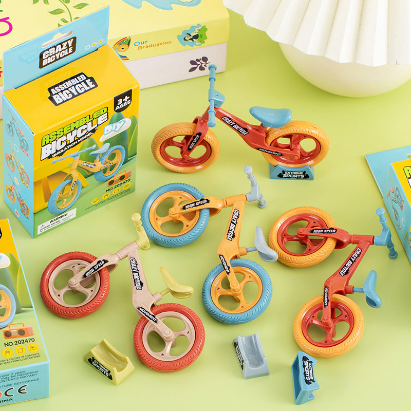 DIY Bicycle Assembly Kidsren's Educational Building Blocks Intelligence Assembly Balance Car Bicycle Small Particle…