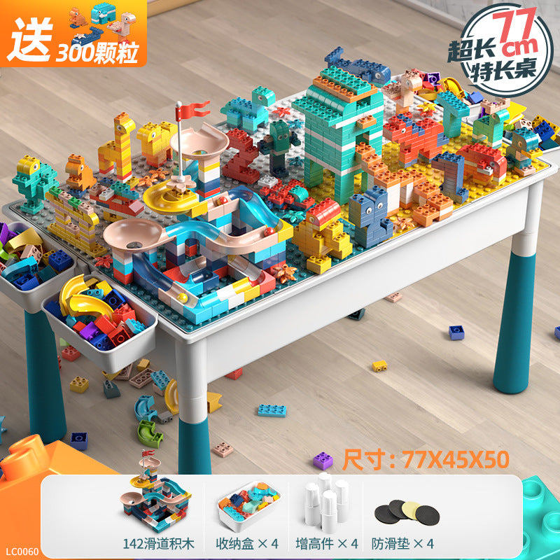 Large Particle Building Block Toys DIY Children's Multifunctional Building Block Table Educational Assembly Learning Table…