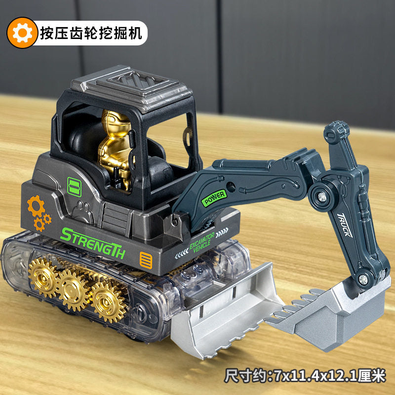 Children's Inertial Drive Gear Engineering Vehicle Toy with Movable Joints, Excavator Toy for Boys, Wholesale for Street…