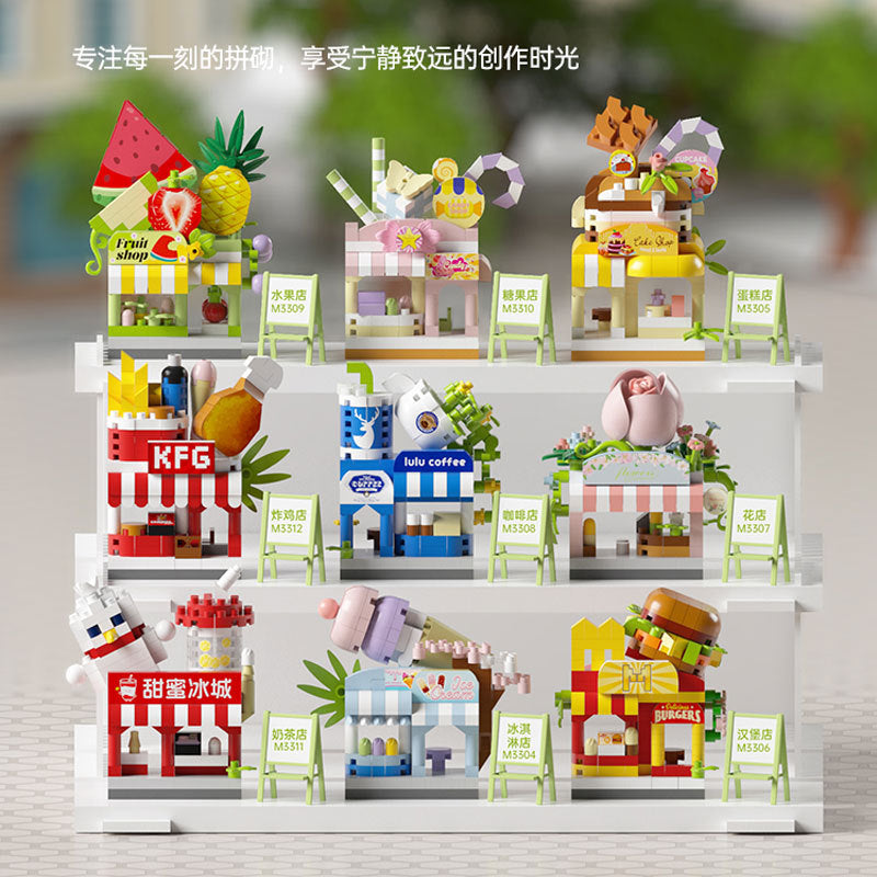 Compatible with Le Dream Store Micro-Particle Building Blocks, Street Scene Ornaments, Children's Educational DIY Toys ​…