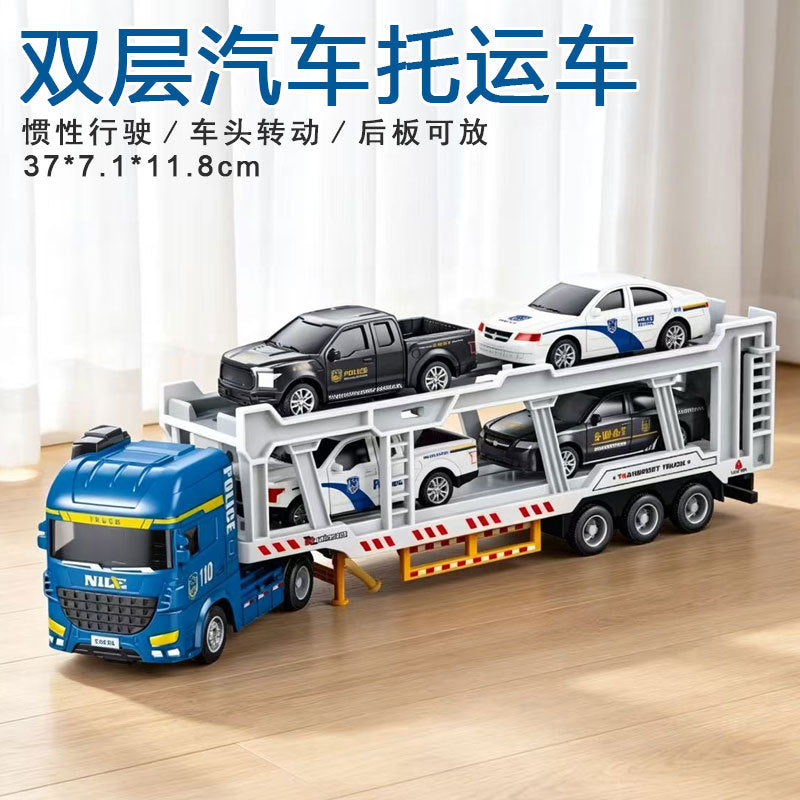 Cross-border oversized crane retractable long boom boy engineering vehicle model adjustable crane crane toy - 双层运…