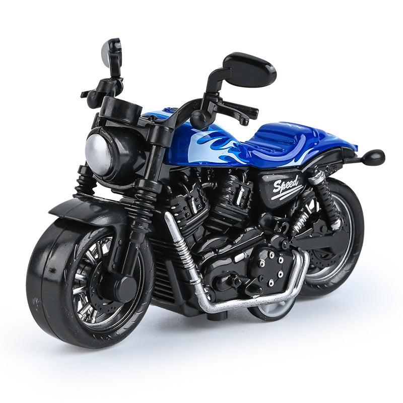 Cross-border generation children's toy boy baby simulation alloy motorcycle ornaments key chain model toy car - {blue fire…