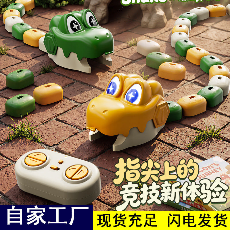 Remote-controlled magnetic snake game, a two-player interactive battle game, a children's electric food-eating car battle…