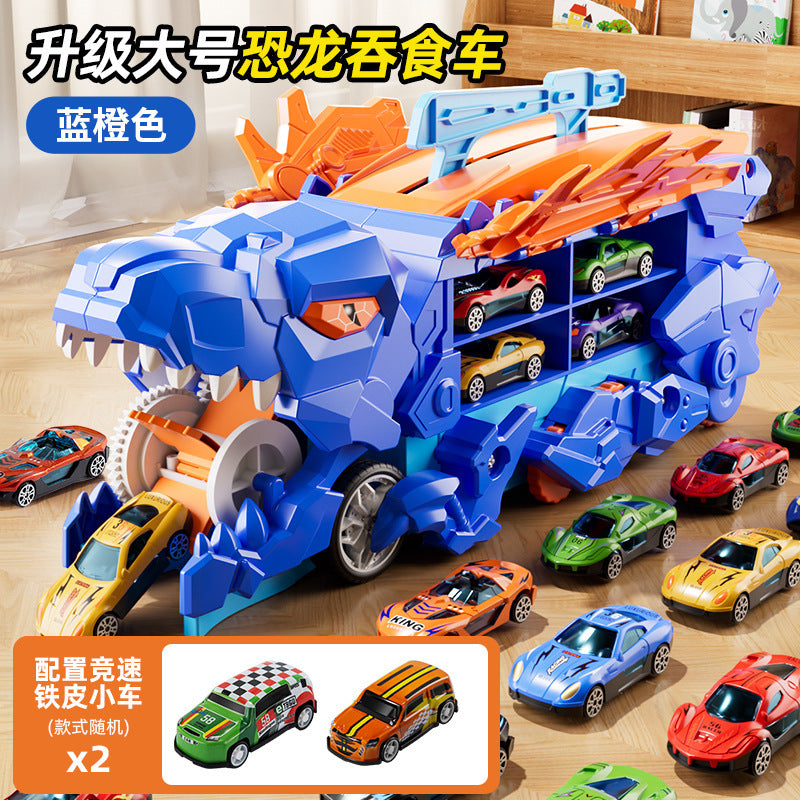 Cross-Border New Product Dinosaur Swallowing Car Folding Ejection Sliding Track Storage Alloy Car Children's Educational…