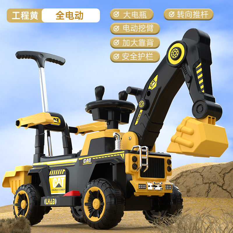 Children's Electric Excavator, Large Enough for Kids to Ride On, Suitable for Boys and Girls, Toy Construction Vehicle…