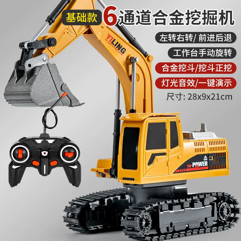 Large Electric Sound and Light Engineering Vehicle for 2-6 Year Old Babies, Children's Gear-Turning Excavator, Early…