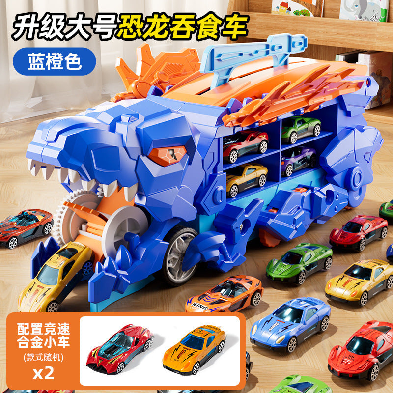 Cross-Border New Product Dinosaur Swallowing Car Folding Ejection Sliding Track Storage Alloy Car Children's Educational…