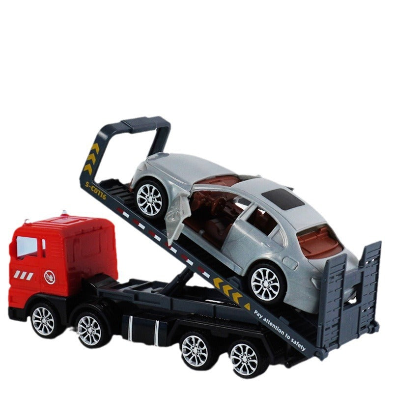 Delixin Kidsren's Rescue Trailer Artificial Flatbed Transporter Car Baby Educational Model Boy Toy Car - image 5