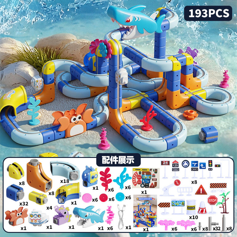 Cross-border Versatile Magnetic Track Car Children's Educational Toy Building Blocks Anti-Gravity Magnetic Suspension Train…