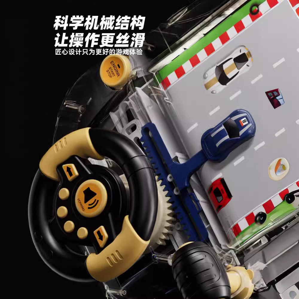 Early education story racing car to break through the big adventure game machine simulation multi-function steering wheel…