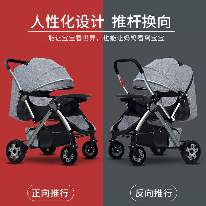 High-View Stroller for Babies, Can Sit and Lie Down, Bicycle-Style, Lightweight Children's Push Stroller, Baby Stroller…
