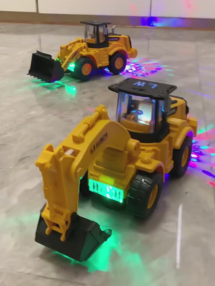 Large Electric Sound and Light Engineering Vehicle for 2-6 Year Old Babies, Children's Gear-Turning Excavator, Early Education Educational Toy video 1