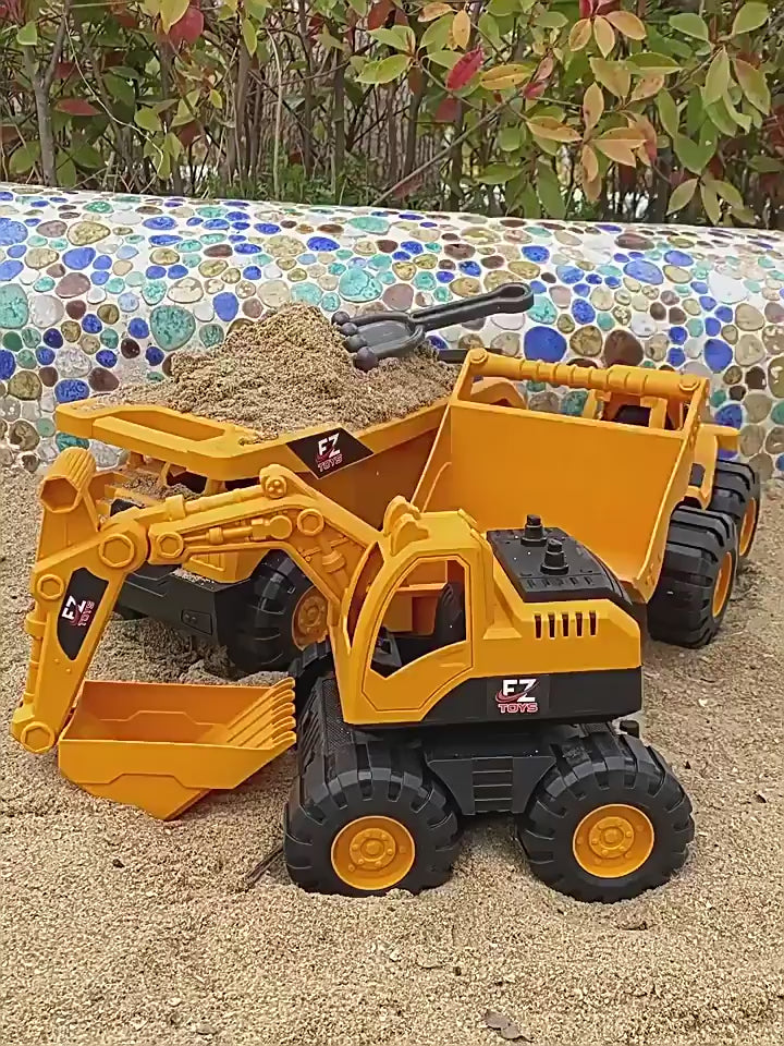 Excavator Large Inertia Driving Engineering Vehicle Toy Children's Thickened and Fall-Resistant Beach Excavator Shovel Truck Wholesale video 1