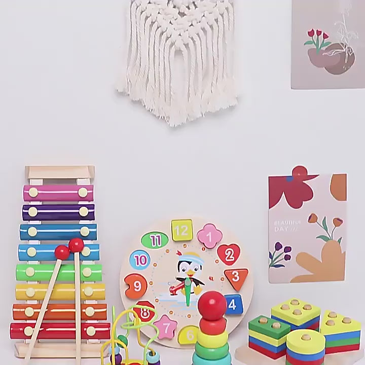 Early Education Benefit Intelligence Building Blocks Infant Children's Wooden Toys Wound Beads Xylophone Preschool Education Musical Instruments Children's Children's Day Gift video 1