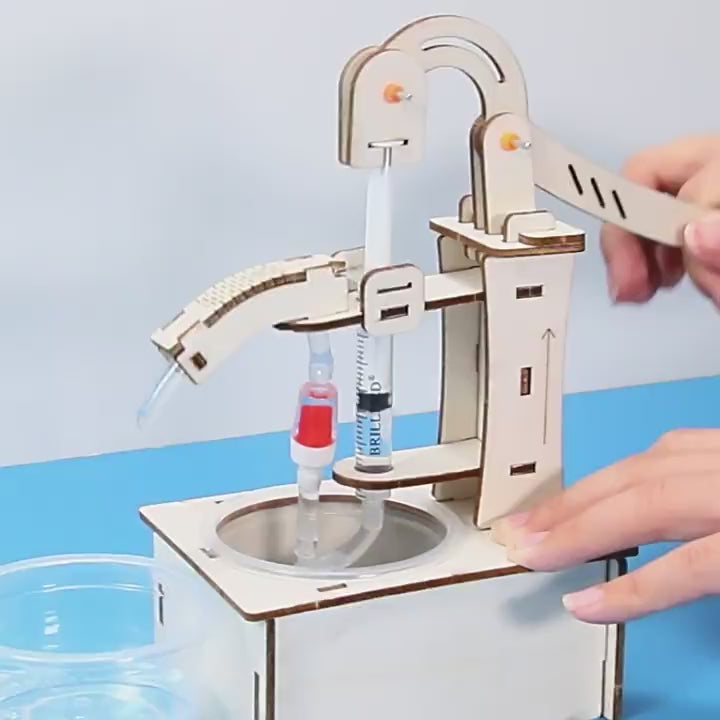 Scientific Experiment DIY Hand Pressure Water Pump Manual Pressure Water Well Science and Technology Small Production Kidsren's Educational Toy Material Package video 2