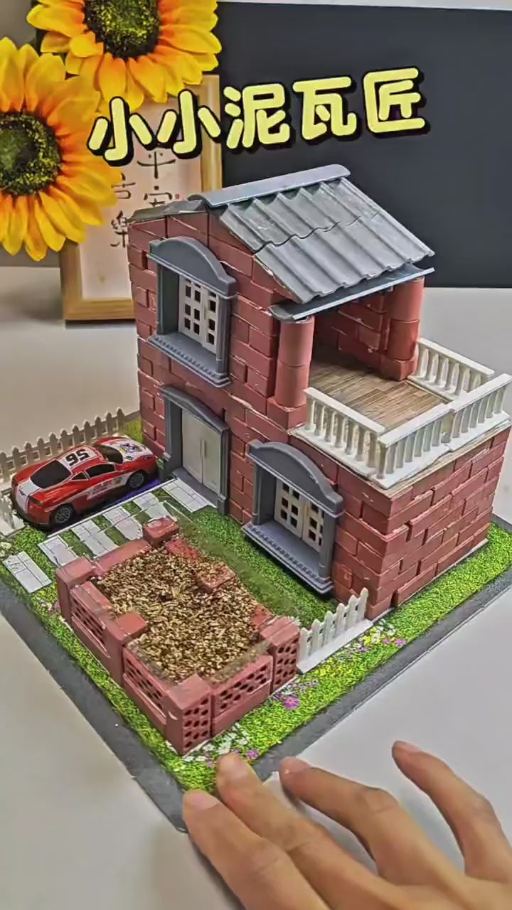 Mason Children's DIY Small House Building Model Assembly Educational Early Learning Toy video 2