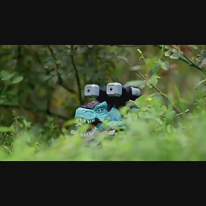 Cross-border remote control simulation dinosaur rampage stunt upright rotating lights children's cross-country climbing car children's toy car video 1