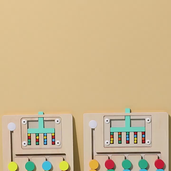Children's early education educational toys four-color ball walking game logical thinking training wooden Montessori teaching aids video 1